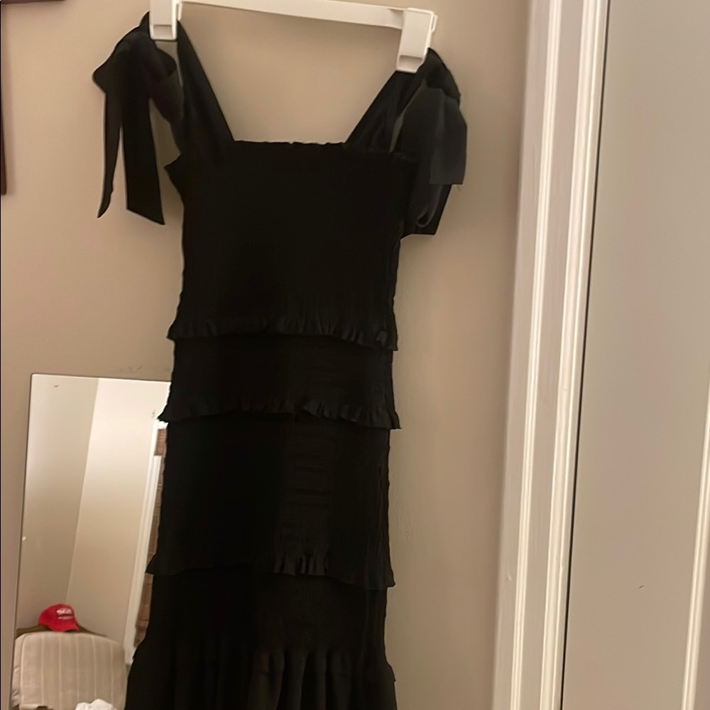Elegant Black Tiered Dress